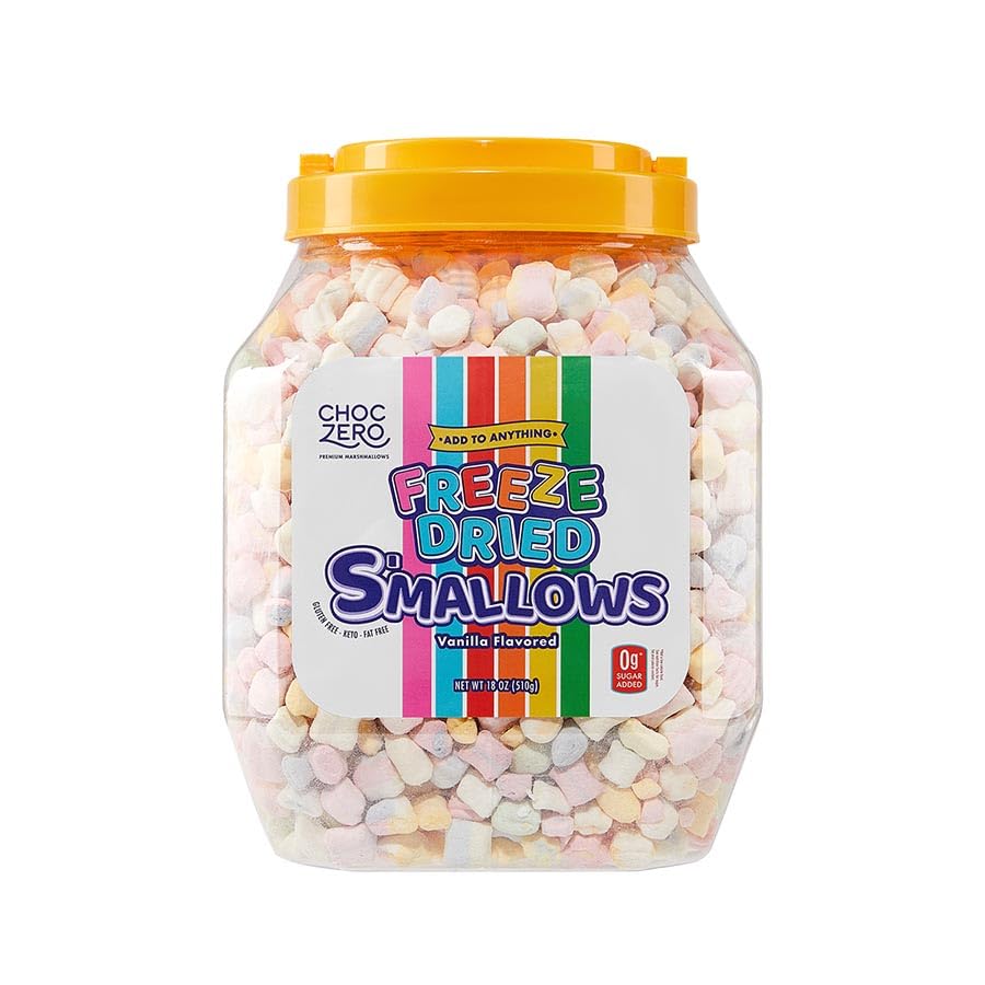 ChocZero Brocas de malvavisco liofilizadas  malvaviscos sin azúcar  Keto, formas divertidas, horneado, helado y cobertura de cereales  18 onzas