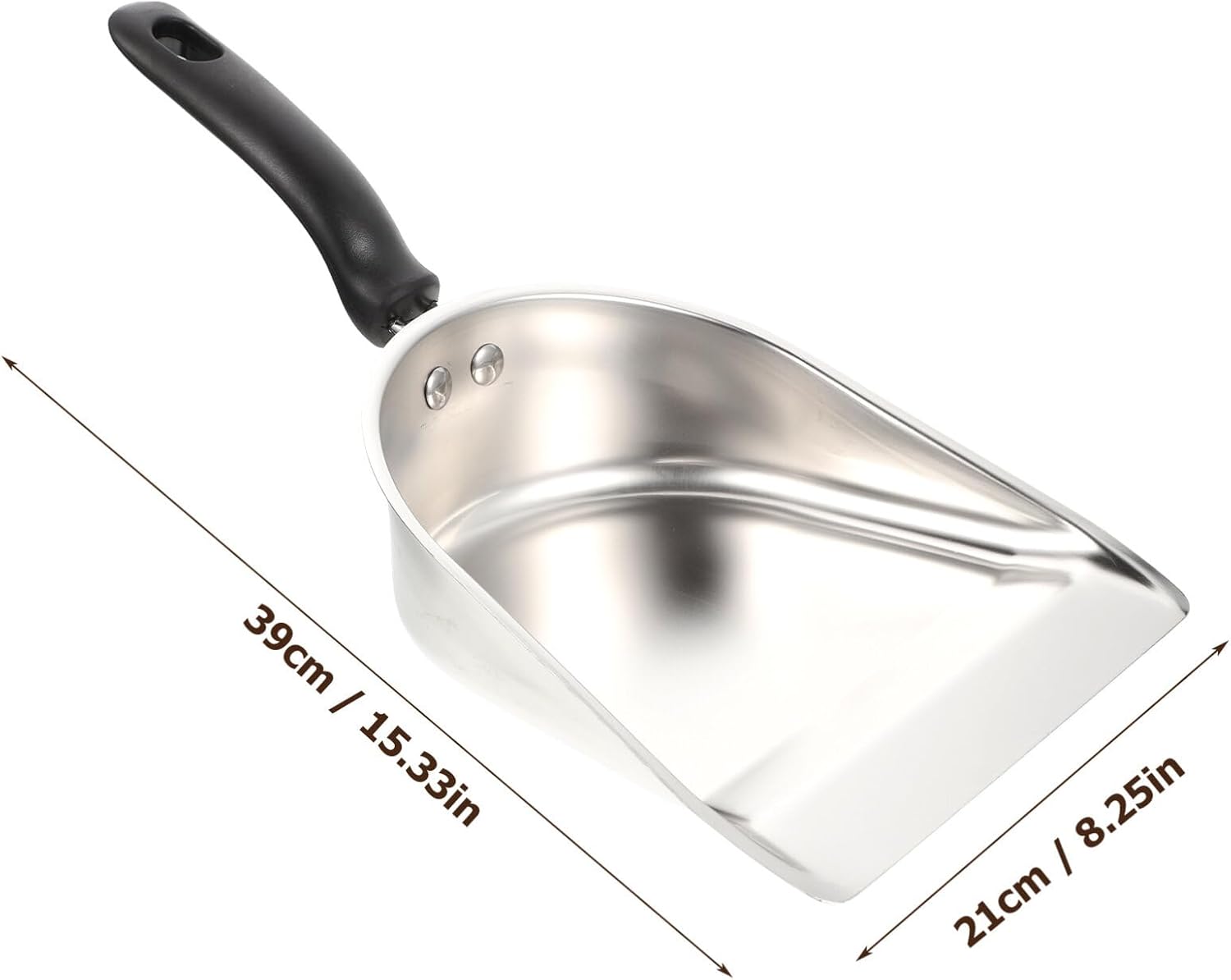Cuchara de metal para alimentos, pala de acero inoxidable, pala de hielo con parte inferior plana, pala de metal para servir harina, pala resistente