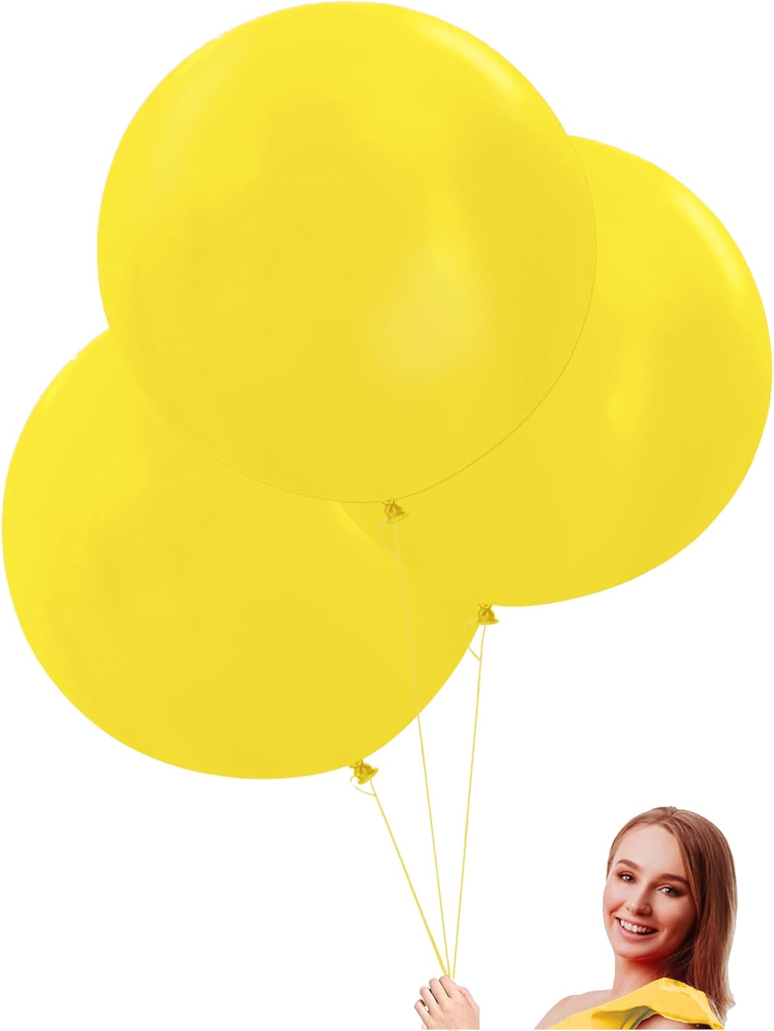 Globos amarillos grandes de 24 pulgadas, paquete de 10 globos gruesos y grandes de limón amarillo para kit de guirnalda, boda, cumpleaños, baby