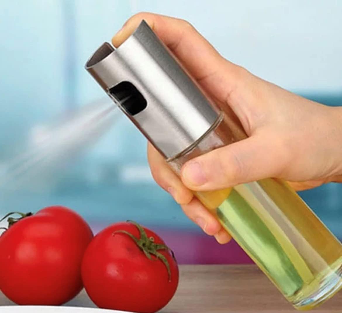 WGCF042 – Rociador para barbacoa de cocina, botella de aceite de oliva y vinagre, dispensador de frascos de acero inoxidable, mediano, WGCF042
