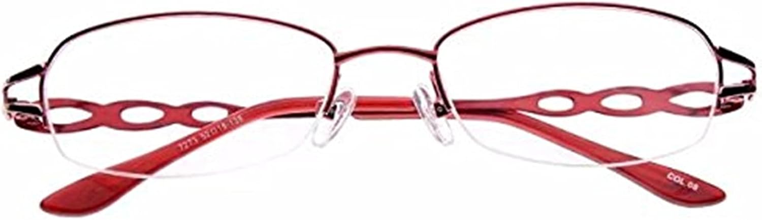 Gafas de lectura negras de medio marco de metal para mujer, lentes de lectura de moda para mujer