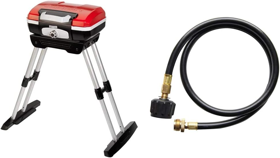 Cuisinart CGG180 CGG-180 Petit Gourmet – Parrilla de gas con VersaStand, Rojo, 31.5 pulgadas de alto x 16.5 pulgadas de ancho x 16 pulgadas de largo