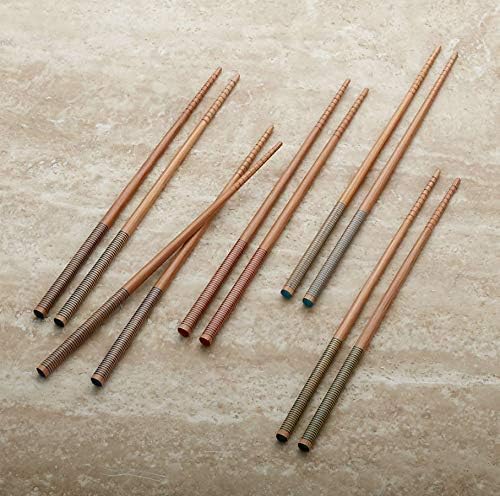 Crate & Barrel Palillos de bambú a rayas, juego de 5 pares
