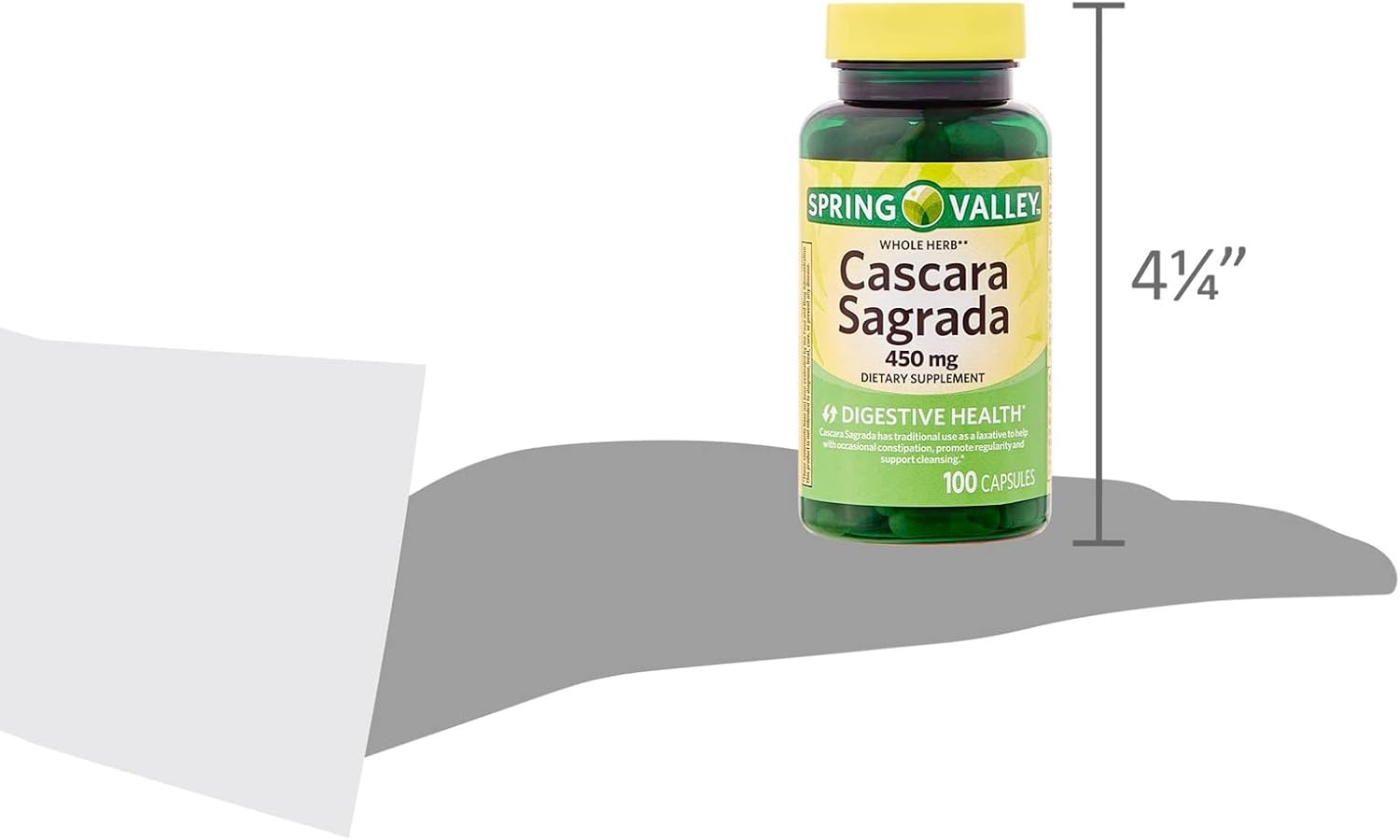 Ayuda digestiva natural suplemento herbario Spring Valley Cascara Sagrada – 100 unidades + adhesivo Luall
