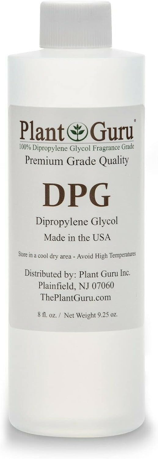 Plant Guru Dipropilenglicol DPG 8 oz. Aceite portador de grado de fragancia, ideal para hacer incienso, perfume y aceites corporales.