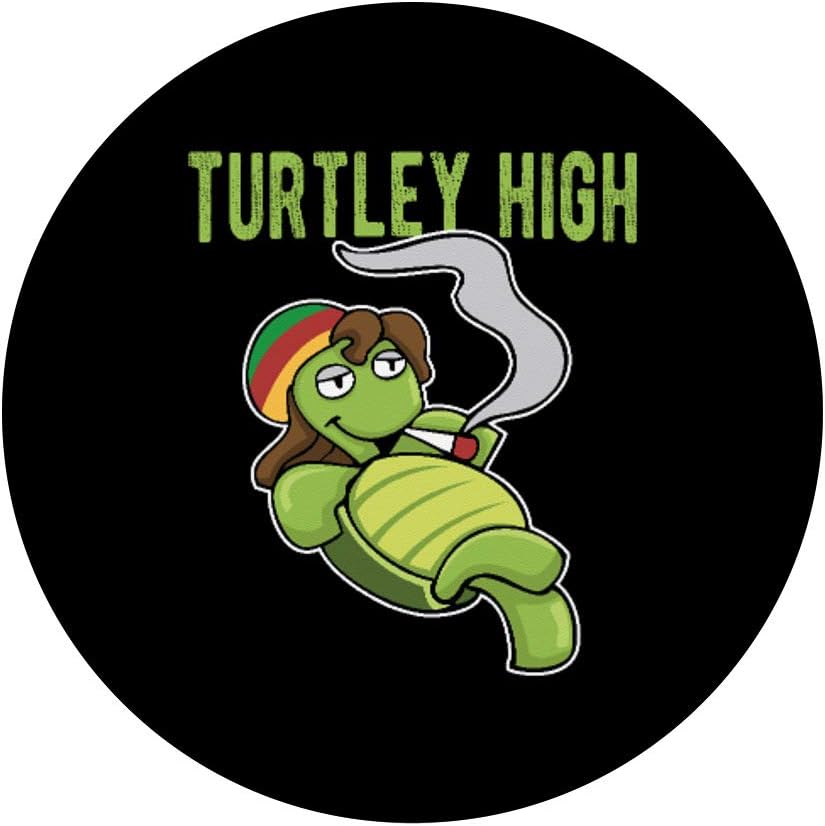 Weed Smoking Turtle Turtley High THC CBD Marihuana Stoner PopSockets – Soporte para teléfonos y tabletas, Negro