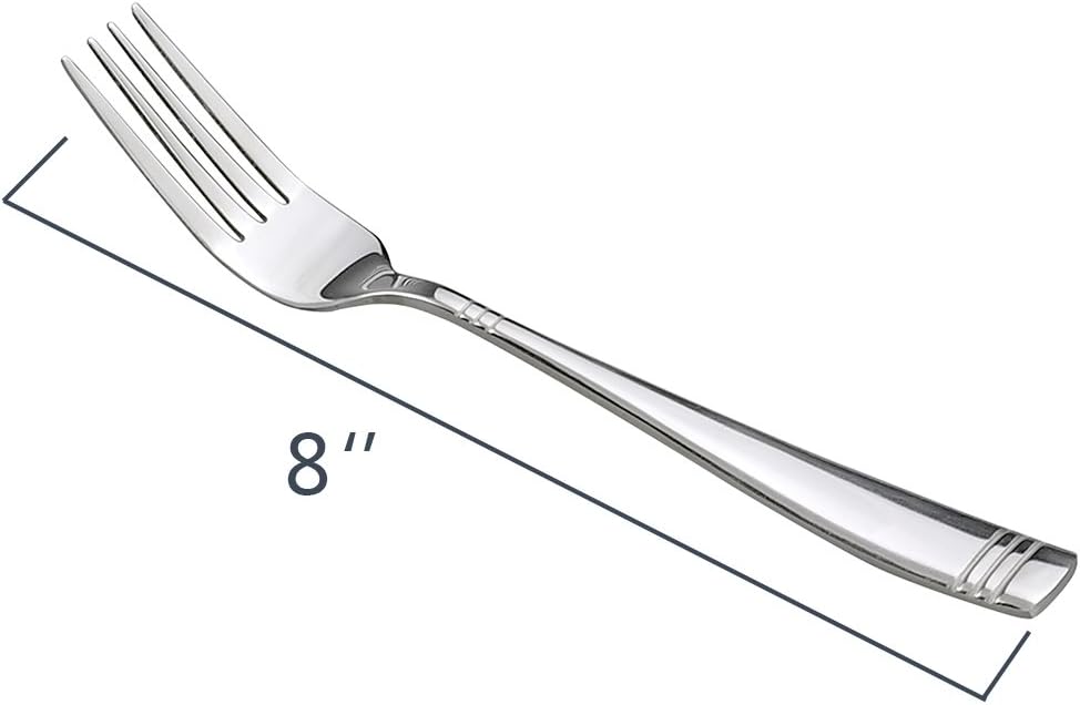 Tenedor de acero inoxidable, 8 pulgadas, juego de 12