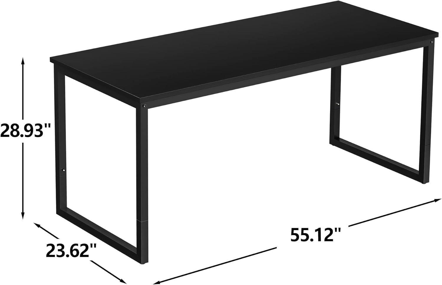 SUPER DEAL Escritorio para computadora de 55 pulgadas, moderno y resistente, escritorio de oficina para computadora portátil, mesa de escritura