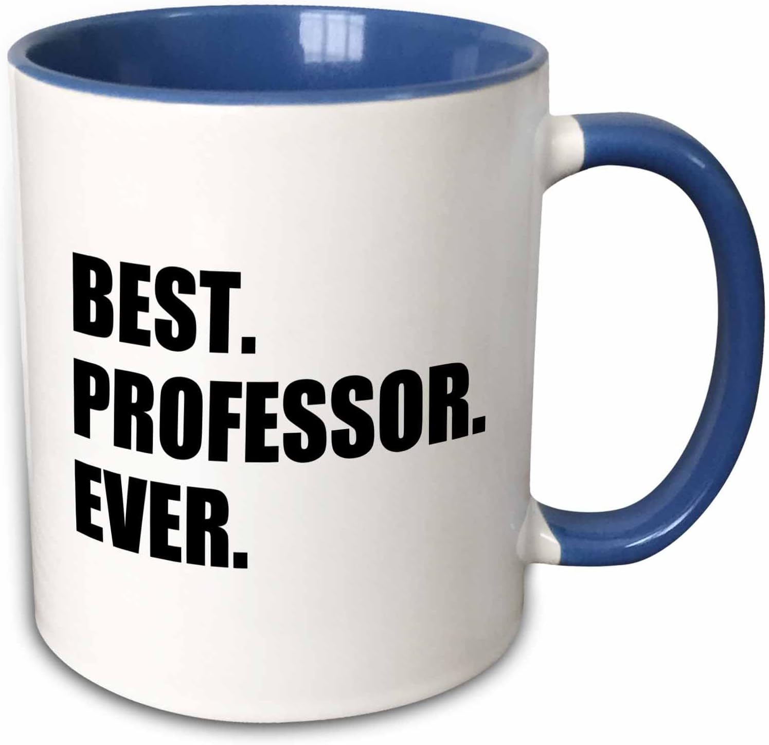 3dRose Best Professor Ever – Taza de dos tonos, regalo para profesores universitarios inspiradores, 11 onzas, azul