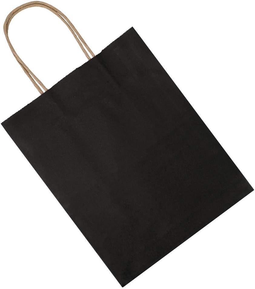 Bolsas de papel kraft de tamaño mediano de 7.9 x 4.3 x 10pulgadas con asas, a granel, bolsas de regalo Bagmad, para decorar a tu gusto, compras,