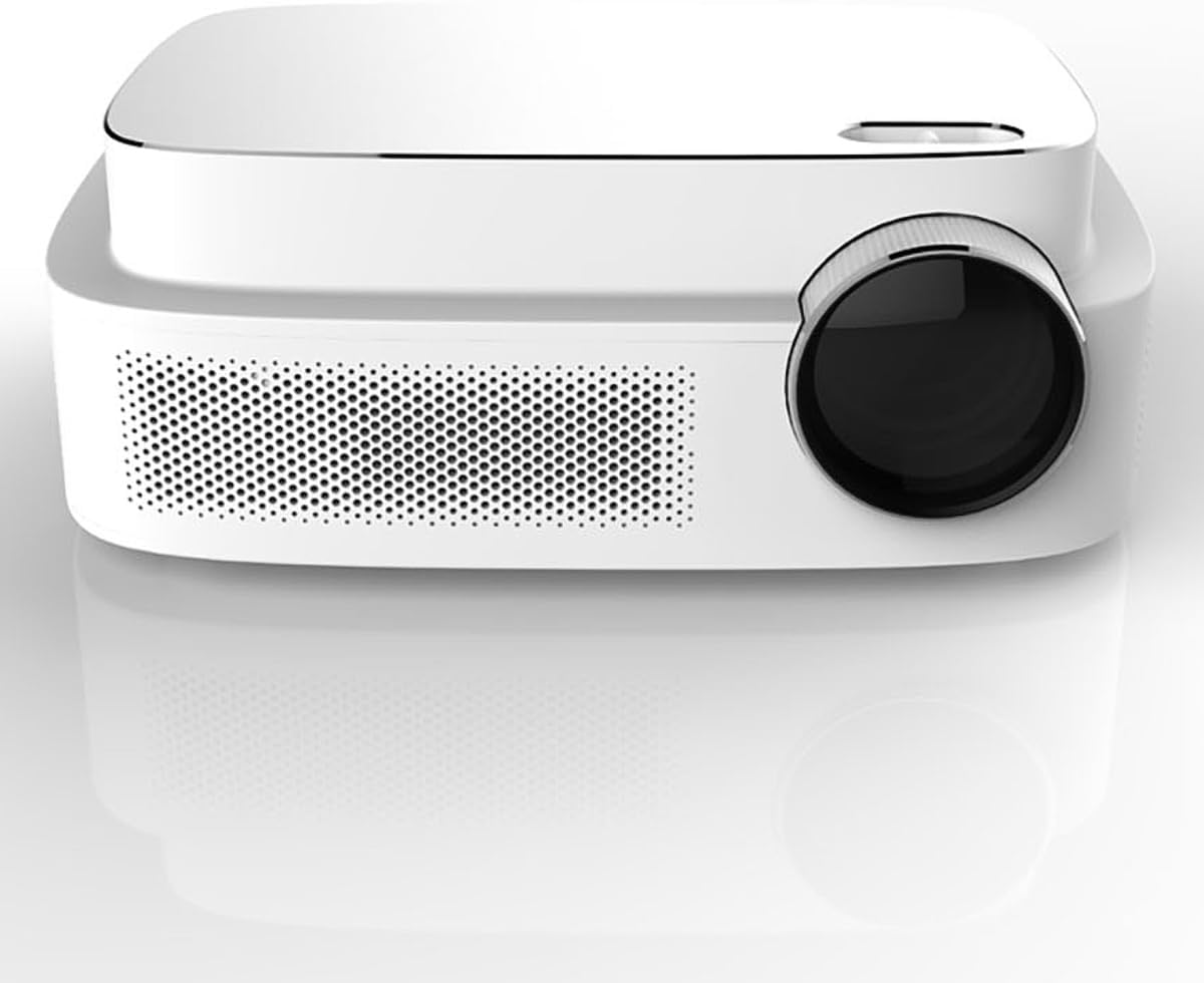 Proyector de video, haz de video HD 1080p con pantalla de 200 pulgadas, altavoz de alta fidelidad, compatible con TV Stick, HDMI, VGA, USB, portátil