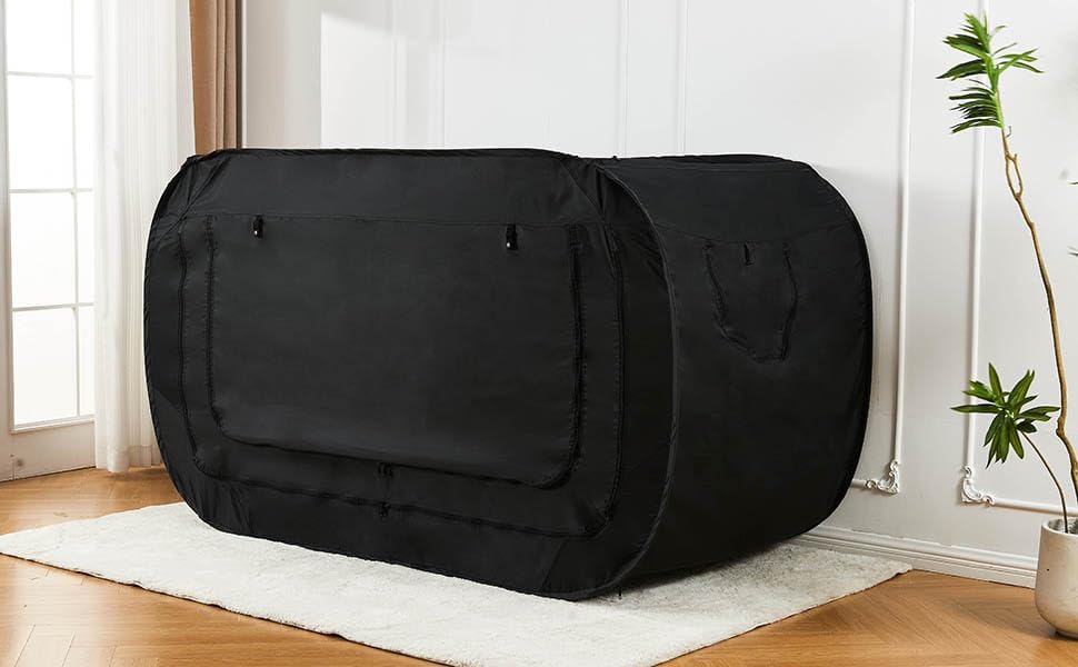 HFYJ – Tienda de campaña desplegable para cama de privacidad, relajación sin mosquitos y comodidad transpirable con grandes entradas de malla doble