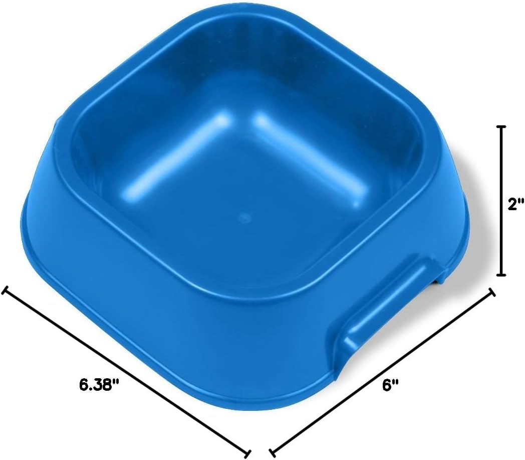 Van Ness Tazón de comida y agua para mascotas, plato de plástico de capacidad de 16 onzas para perros y gatos, base ancha sin puntas que evita