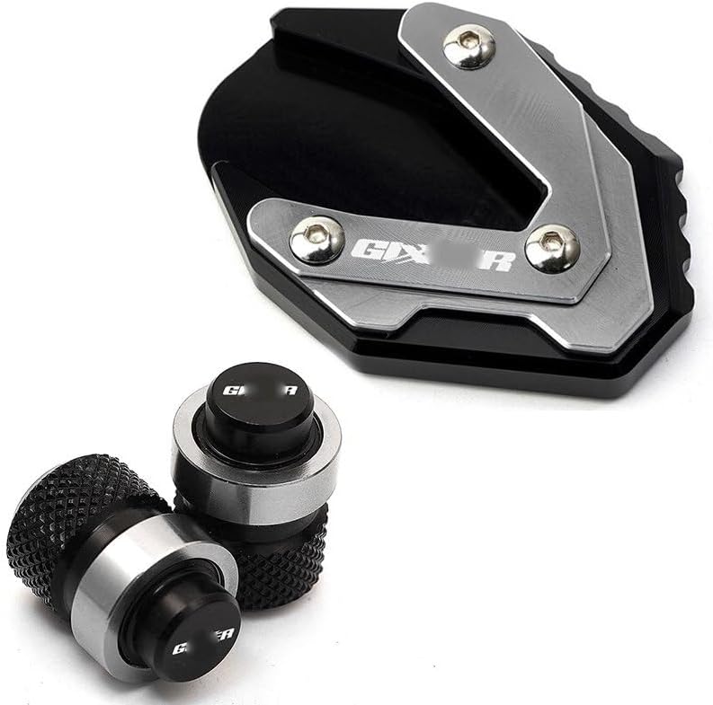 Soporte lateral de motocicleta ampliar extensión y tapas de aire de válvula de neumático para S & uzuki para GIXXER 250 SF para GIXXER 150 125 SF250