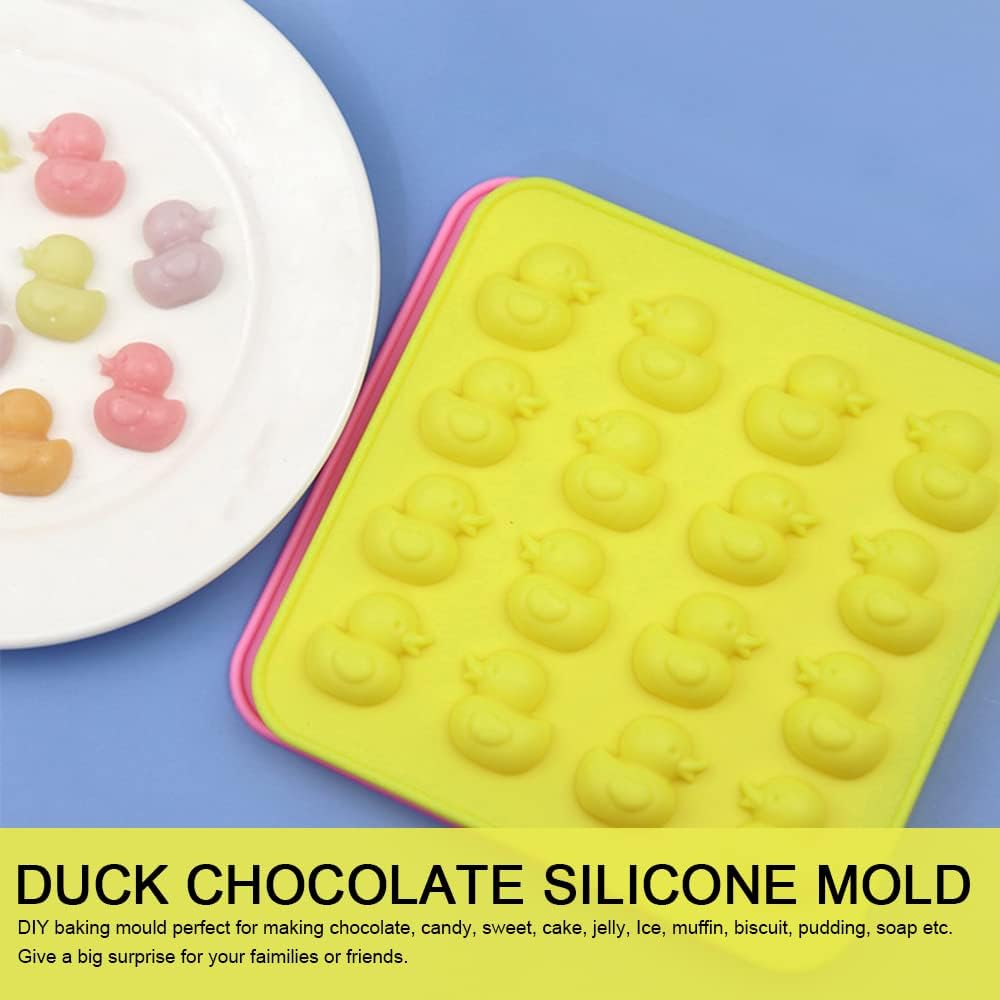 Molde de silicona para chocolate y pato, molde de silicona con forma de pato para hornear, 16 cavidades, antiadherentes, de grado alimenticio, para