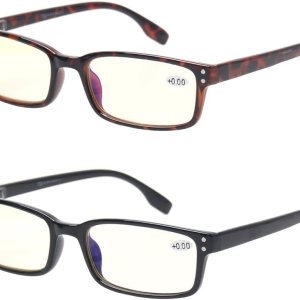 2 pares de gafas para computadora con protección UV, bloqueo de rayos azules, antirreflejo y resistentes a rayones, 1.75, Paquete de 2 colores 2 pares de gafas para computadora con protección UV, bloqueo de rayos azules, antirreflejo y resistentes a rayones, 1.75, Paquete de 2 colores