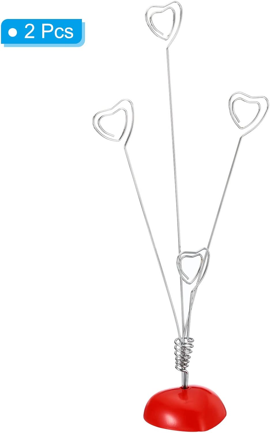 PATIKIL Portatarjetas de lugar, paquete de 2 soportes con clip para notas, soporte para mesa de árbol, números, forma de corazón para fotos, papel