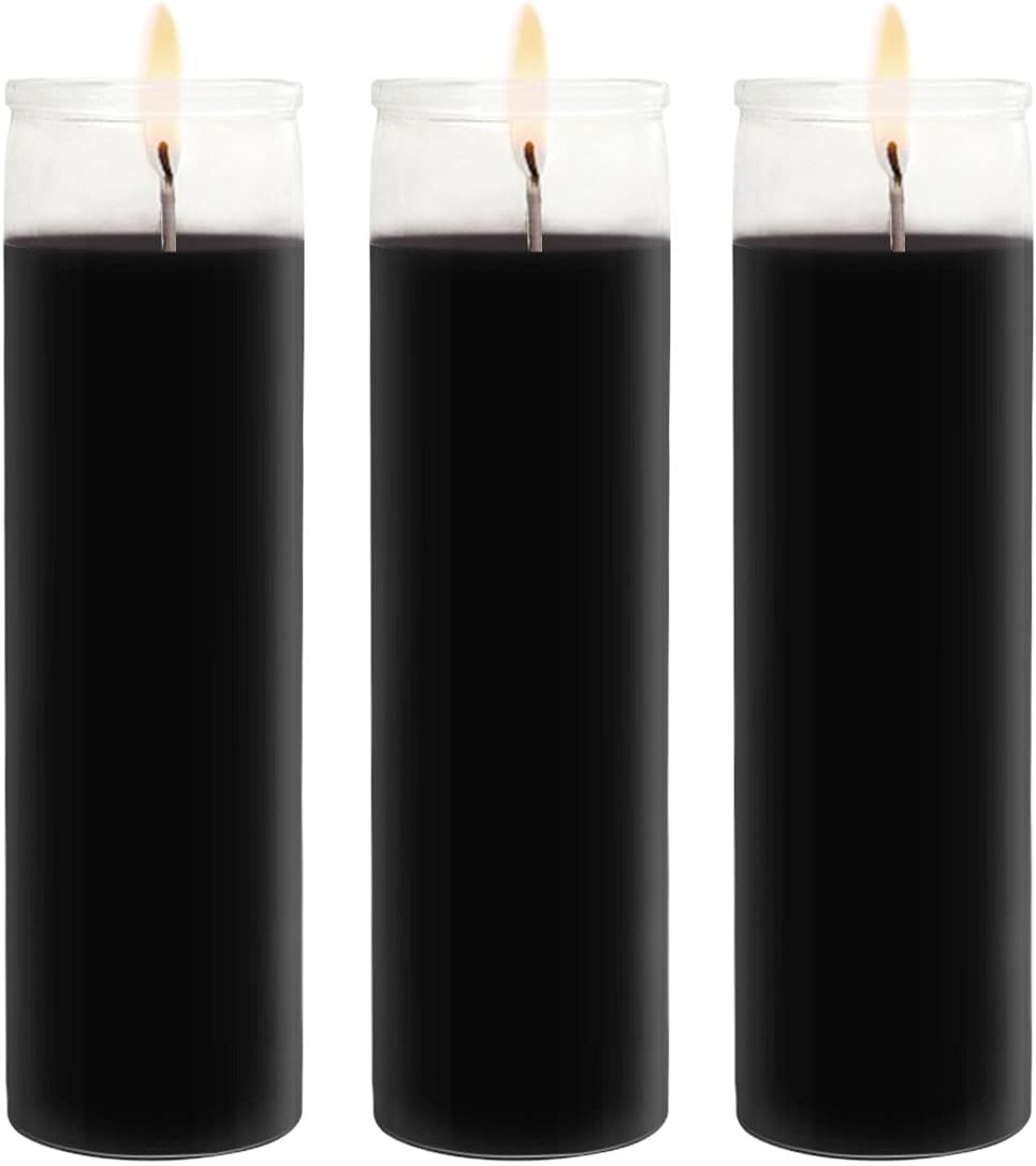 JHENG Vela de cristal de oración devocional de 7 días sin perfume, velas de cera prémium de 2 x 8 pulgadas, ideal para santuario, vigilias,