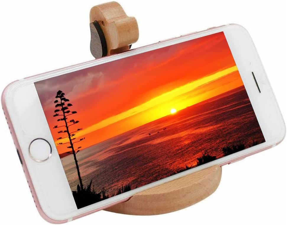 PBQOA Soporte para teléfono celular de 4 pulgadas, soporte de escritorio de madera para todos los teléfonos móviles, lindos animales, perros,