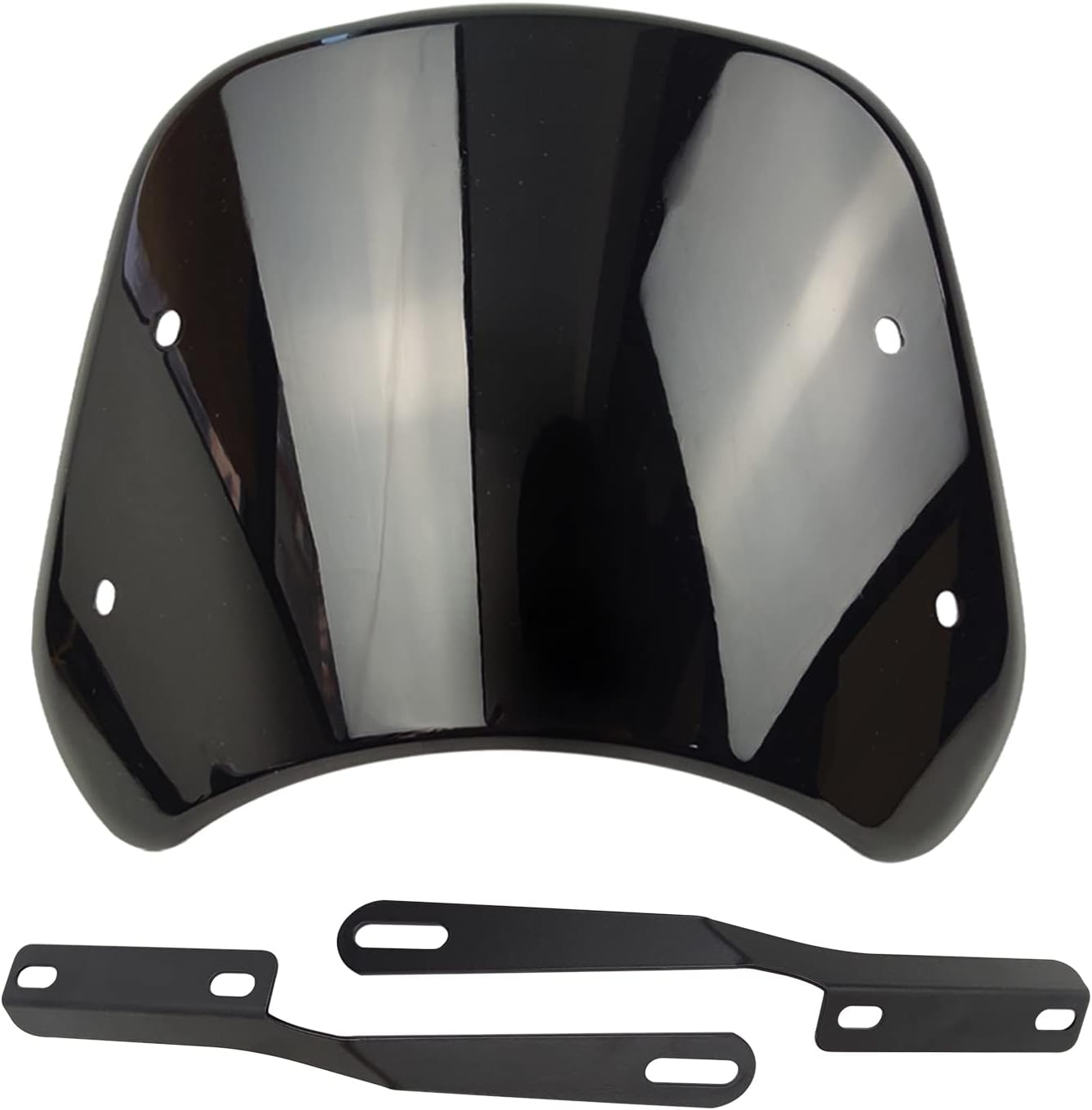 Parabrisas universal para motocicleta, deflector de viento, parabrisas delantero con soporte para moto 5″-7″ LED faro