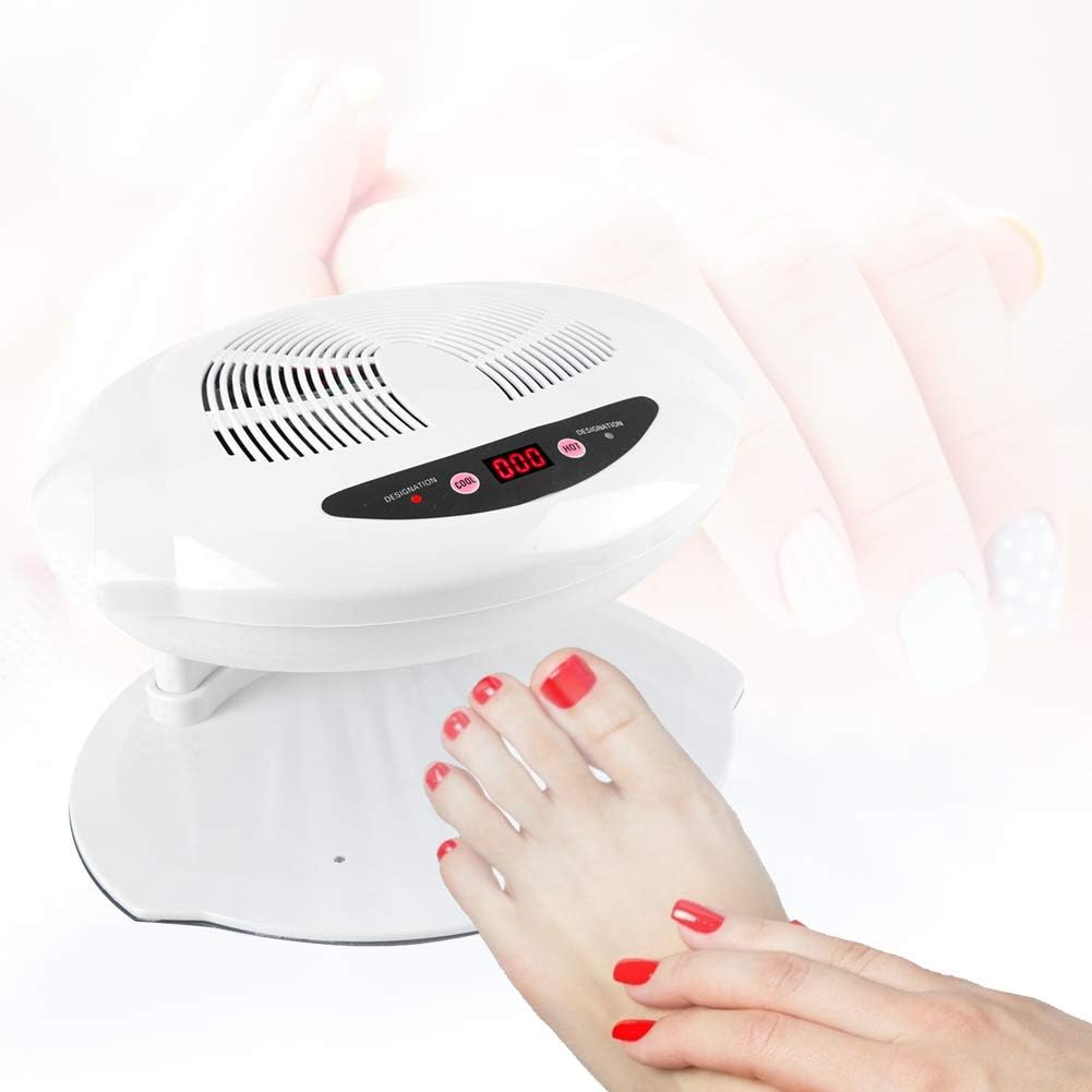 Sonew Secador de uñas de aire caliente y frío Herramienta de manicura para salón y hogar (blanco)