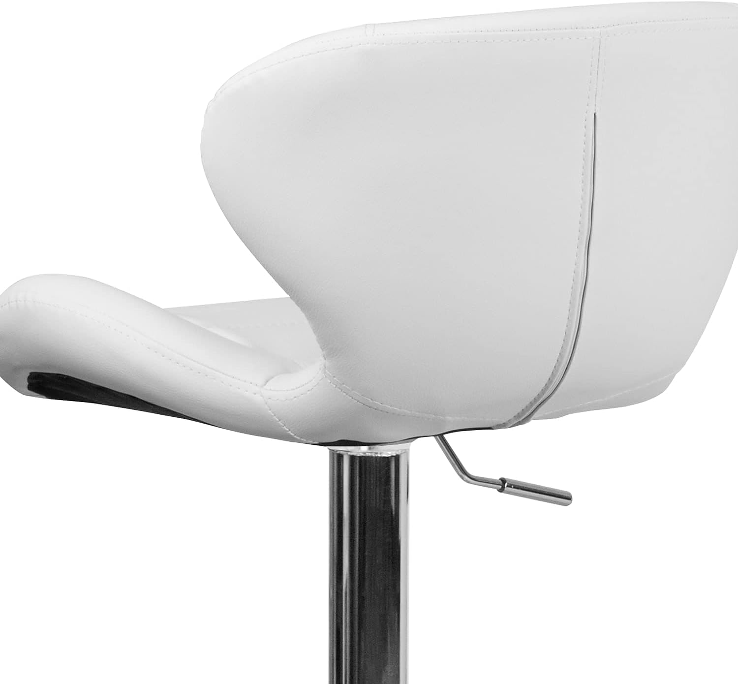 Flash Furniture Contemporáneo vinilo negro Altura Ajustable Taburete con Base Cromada, Vinilo, Blanco (White Vinyl)