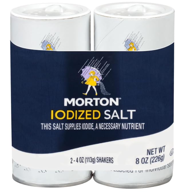 Salero yodado Morton – 2 CT X2..4 en total, por Litezout y empaquetado en una caja Litezout