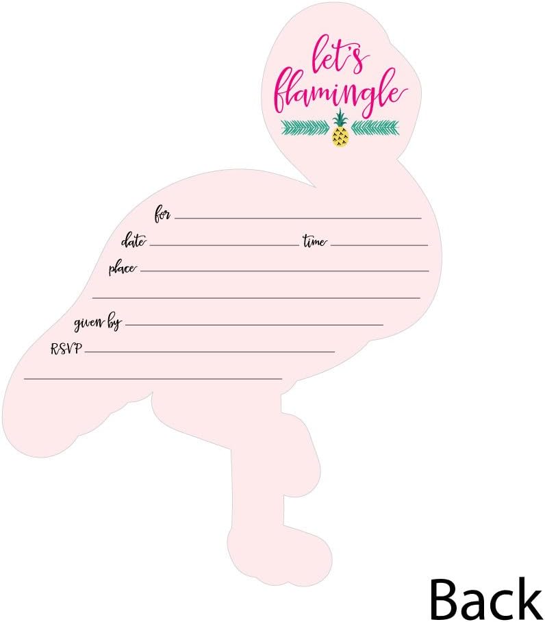 Pink Flamingo  Fiesta como una piña  Invitaciones rellenas  Tarjetas de invitación de verano tropical con sobres  Juego de 12