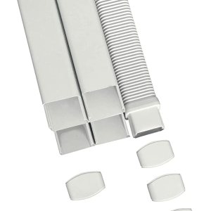 Kit de cubierta decorativa de línea de aire acondicionado mini Split  Juego de cubierta de línea de 3 pulgadas y 7 pies para mini split y aire Kit de cubierta decorativa de línea de aire acondicionado mini Split  Juego de cubierta de línea de 3 pulgadas y 7 pies para mini split y aire