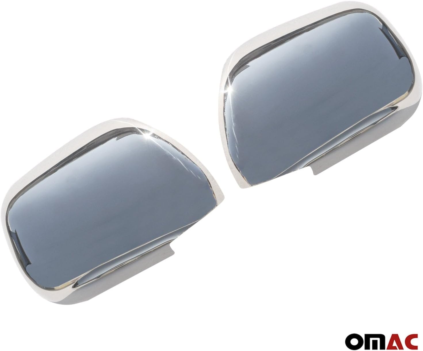 OMAC Tapas de cubierta de espejo lateral para Toyota 4Runner 2003-2009 acero plateado 2 piezas