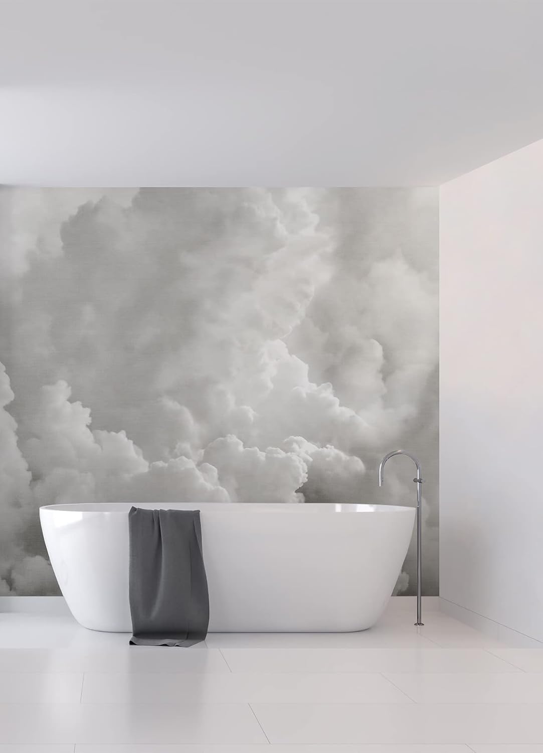 REMIX Walls by Katie Hunt Mural de pared gris paloma en las nubes