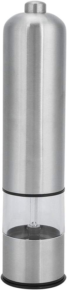 Molinillo de especias de 8.9 x 2.0 x 2.0 pulgadas, molinillo de acero inoxidable, molinillo de sal ligero, molinillo eléctrico, para cocina del hogar