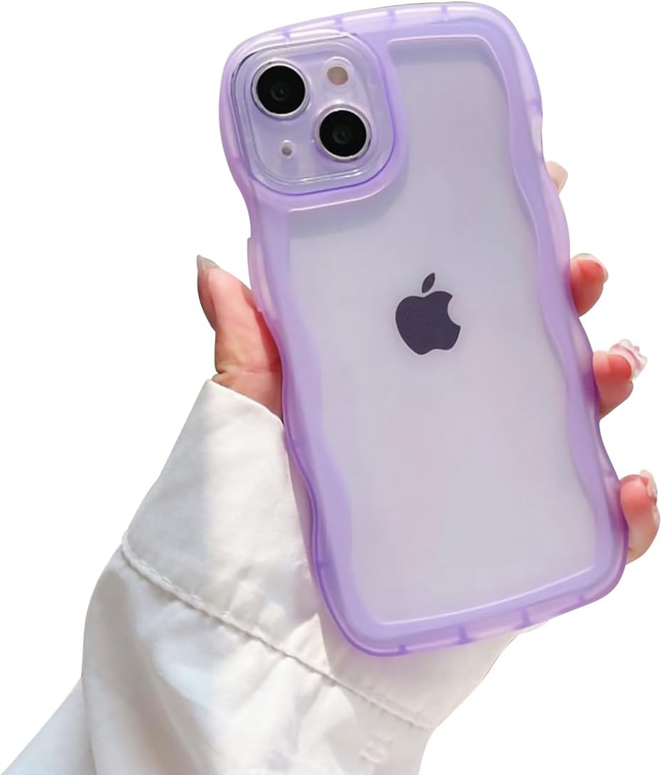 UMIONE – Funda de silicona suave para iPhone 11 de 6.1 pulgadas, forma de marco de onda rizada kawaii, a prueba de golpes, funda protectora para