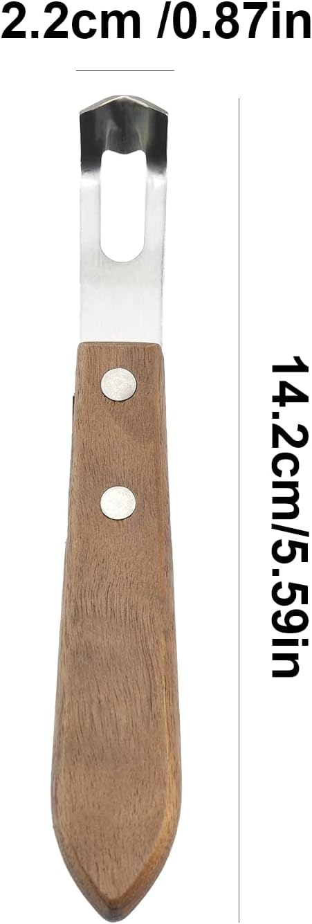 Cuchillo de canal, herramienta de pelador de limón, pelador de madera y acero inoxidable, herramienta de pelador de cáscara de limón ultra afilada,