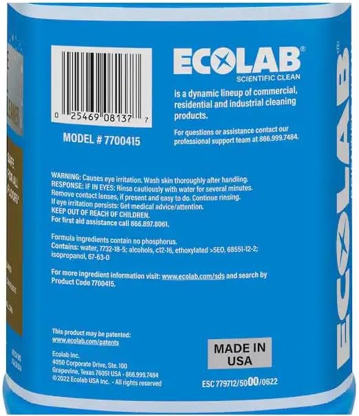 ECOLAB Limpiador de suelos neutro sin enjuague (1 galón) (4)