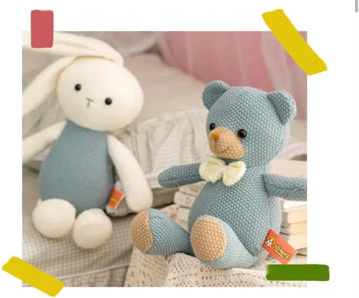 Crochet Animal Toy Plush Knit Handmade stuffet Multicolor Animal Doll para bebés niños (excelente calidad) (oso azul)