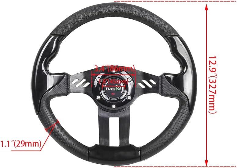 RASTP Volante de carrito de golf universal para carrito de golf EZGO RXVTXT, Club Car DS & Precedent Yamaha, negro