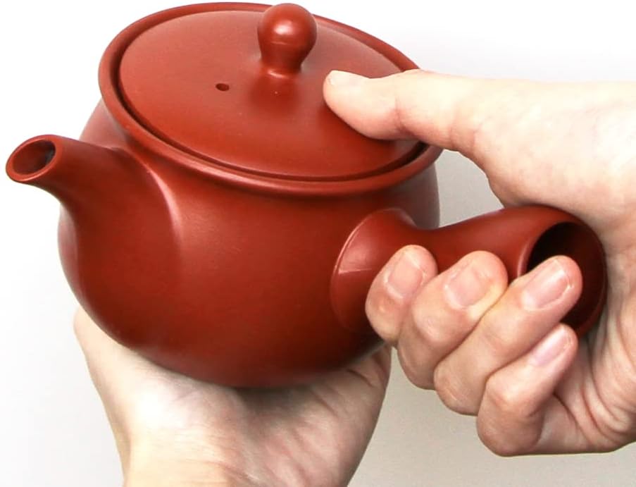 Kyusu – Tetera roja Tokoname yaki  Fabricado en Japón -11.5 fl oz11.4fl oz de capacidad  Japanese Tea KIMIKURA (filtro de malla fina incorporado)