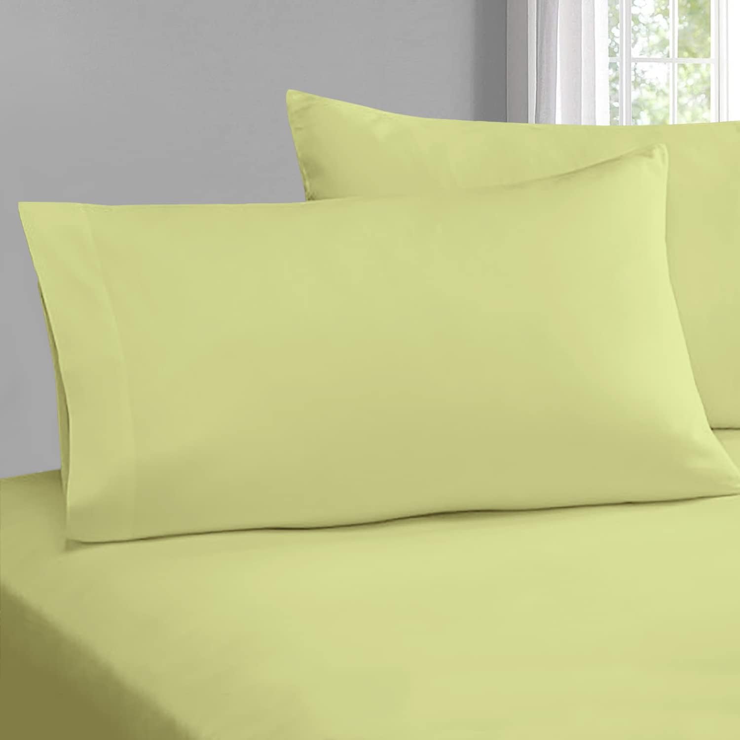 Pizuna – Fundas de almohada de algodón puro y satén liso de 400 hilos