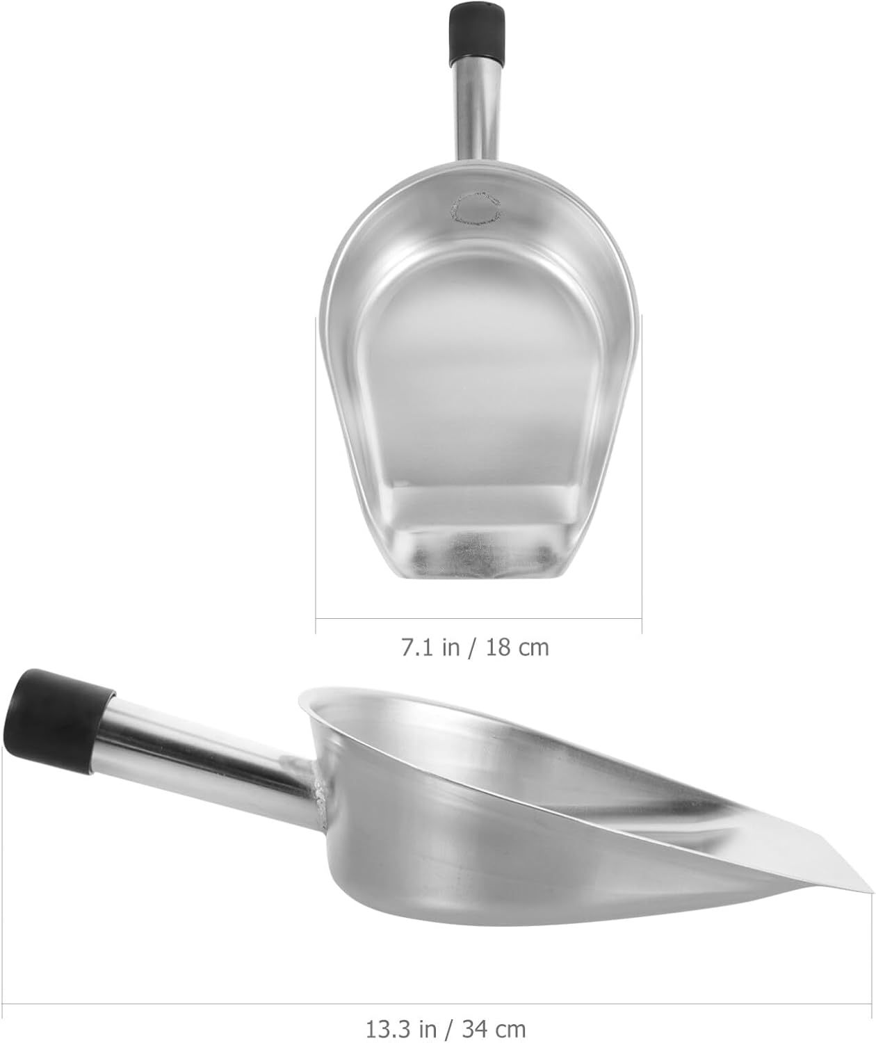 Healifty Sartén de acero resistente para polvo, cuchara de mano, cucharas de cocina, cucharas de baño, cucharas de alimentos, dulces, azúcar, pala