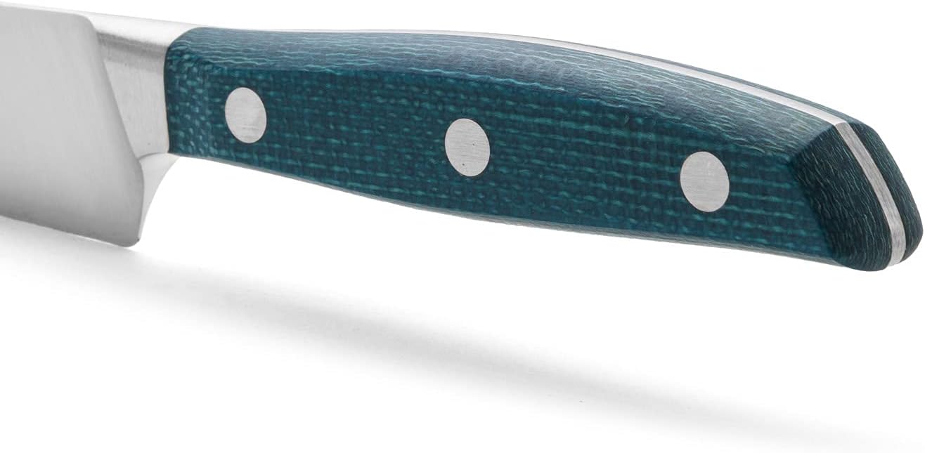 ARCOS Cuchillo de chef forjado de acero inoxidable tamaño 6 pulgadas. Mango profesional de micarta y borde especial de seda y hoja plateada 5.906