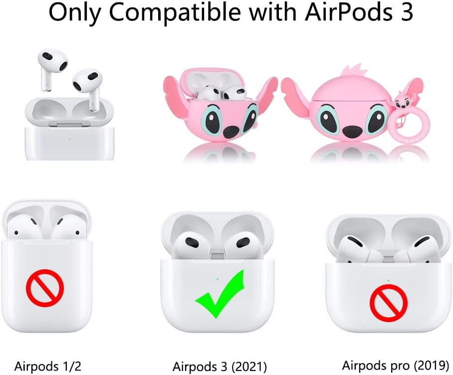 Compatible con Airpods de 3 generación 2021, Suublg de silicona de dibujos animados, funda protectora a prueba de golpes para Airpods 3