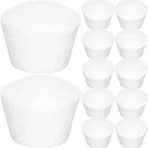 Gadpiparty 20 piezas de espuma blanca, modelo de magdalena de espuma de poliestireno, modelo de pastel falso, espuma de poliestireno expandida para Gadpiparty 20 piezas de espuma blanca, modelo de magdalena de espuma de poliestireno, modelo de pastel falso, espuma de poliestireno expandida para