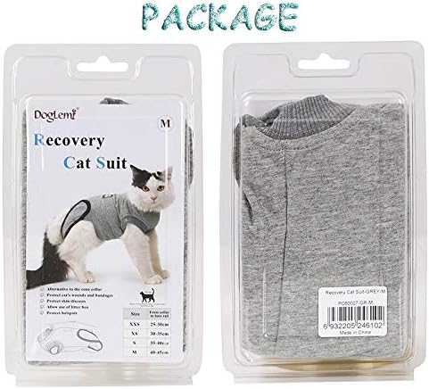 Bonaweite Traje de recuperación para gatos, traje de recuperación profesional para gatos para heridas abdominales, camisa alternativa antilamidas