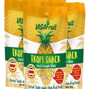 TropiSnack Simply Natural Dry Pineapple Tidbits sin azúcar añadido, sin gluten, sin grasa, vegano, kosher, paquete de 4 unidades de 1.76 onzas cada TropiSnack Simply Natural Dry Pineapple Tidbits sin azúcar añadido, sin gluten, sin grasa, vegano, kosher, paquete de 4 unidades de 1.76 onzas cada
