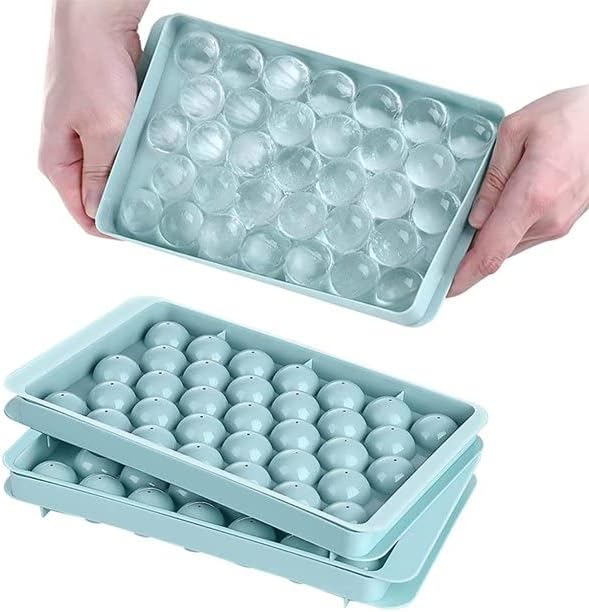 ACGSS – Paquete de 2 bandejas redondas para cubitos de hielo, 66 piezas, molde redondo para cubitos de hielo, perfecto para enfriar bebidas, café,