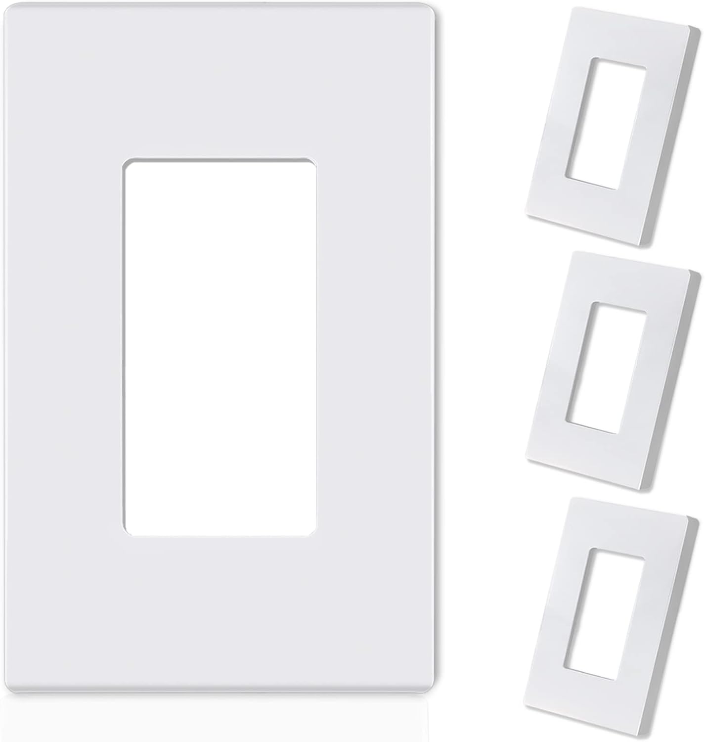 Placas decorativas de pared sin tornillos, acabado brillante, tamaño estándar, cubierta termoplástica irrompible para interruptor de salida de