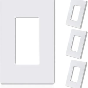 Placas decorativas de pared sin tornillos, acabado brillante, tamaño estándar, cubierta termoplástica irrompible para interruptor de salida de Placas decorativas de pared sin tornillos, acabado brillante, tamaño estándar, cubierta termoplástica irrompible para interruptor de salida de