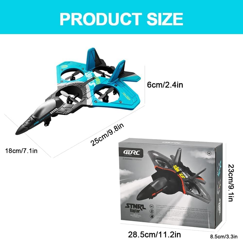 V17 Jet Fighter Stunt Rc – Aviones RC de 2.4 GHz con sensor de gravedad – Aviones de control remoto con control remoto de giro de 360 y luz para