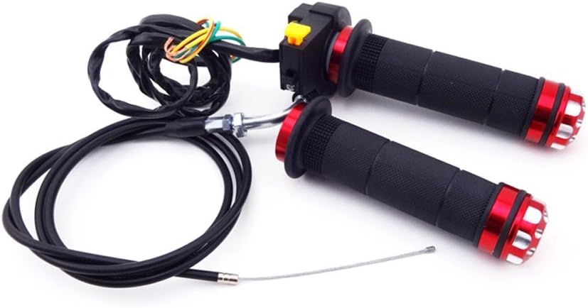 TC-Motor – Cable del acelerador para bicicleta motorizada a gasolina + manijas roja + apagador para motor de 2 tiempos de 49 cc 50 cc 60 cc 66 cc 80